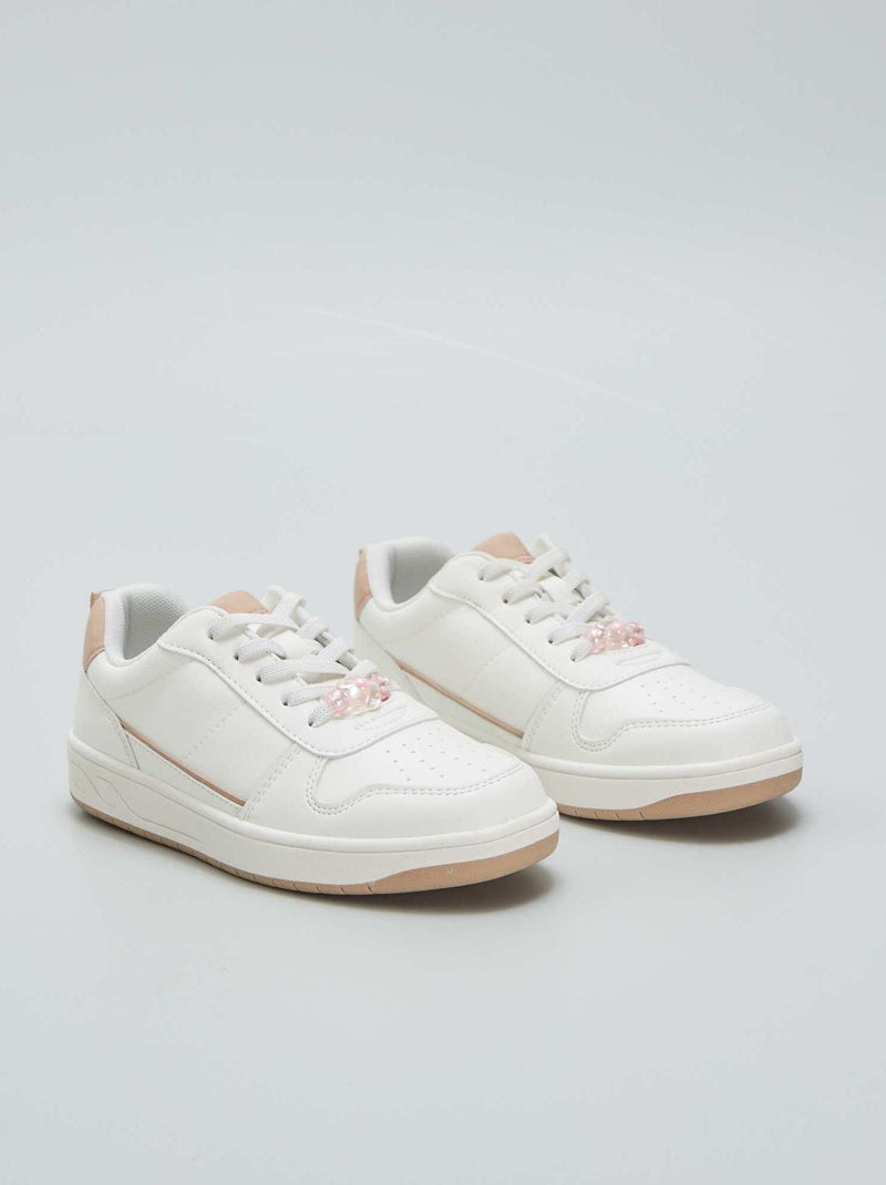 Zapatillas bajas bicolor con perla blanco - Kiabi