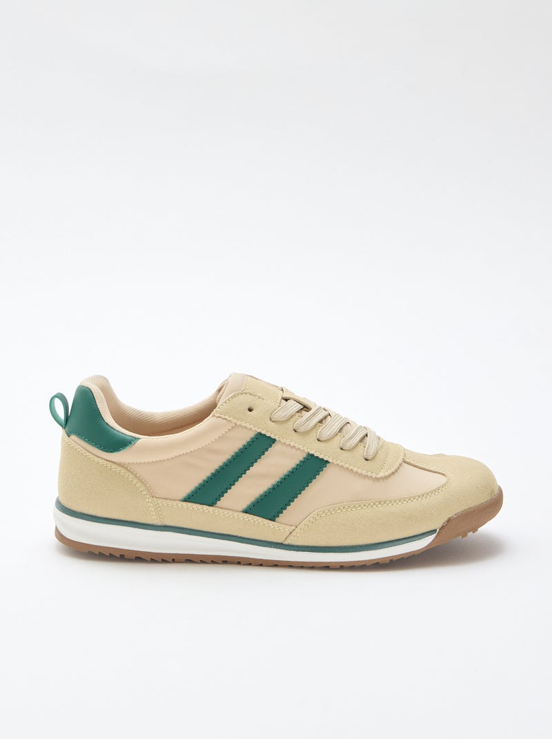 Zapatillas bajas bicolores Beige - Kiabi
