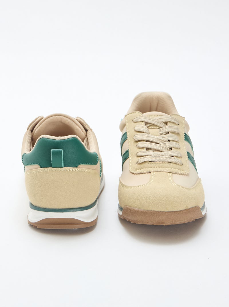 Zapatillas bajas bicolores Beige - Kiabi