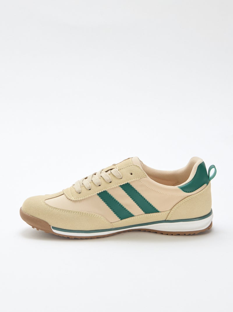 Zapatillas bajas bicolores Beige - Kiabi