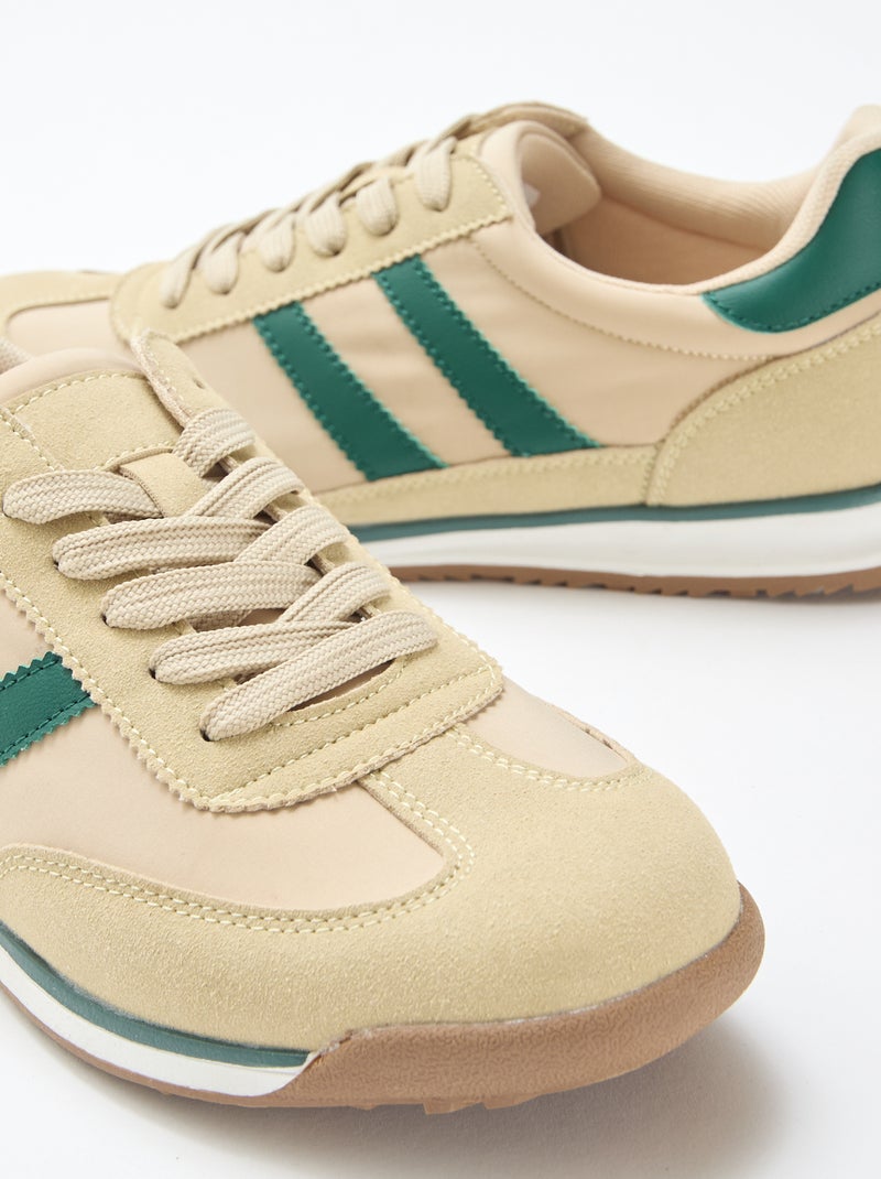 Zapatillas bajas bicolores Beige - Kiabi
