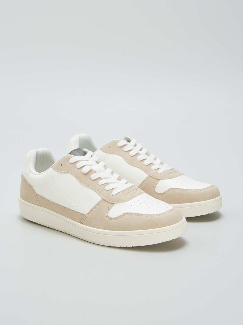 Zapatillas bajas bicolores BLANCO - Kiabi