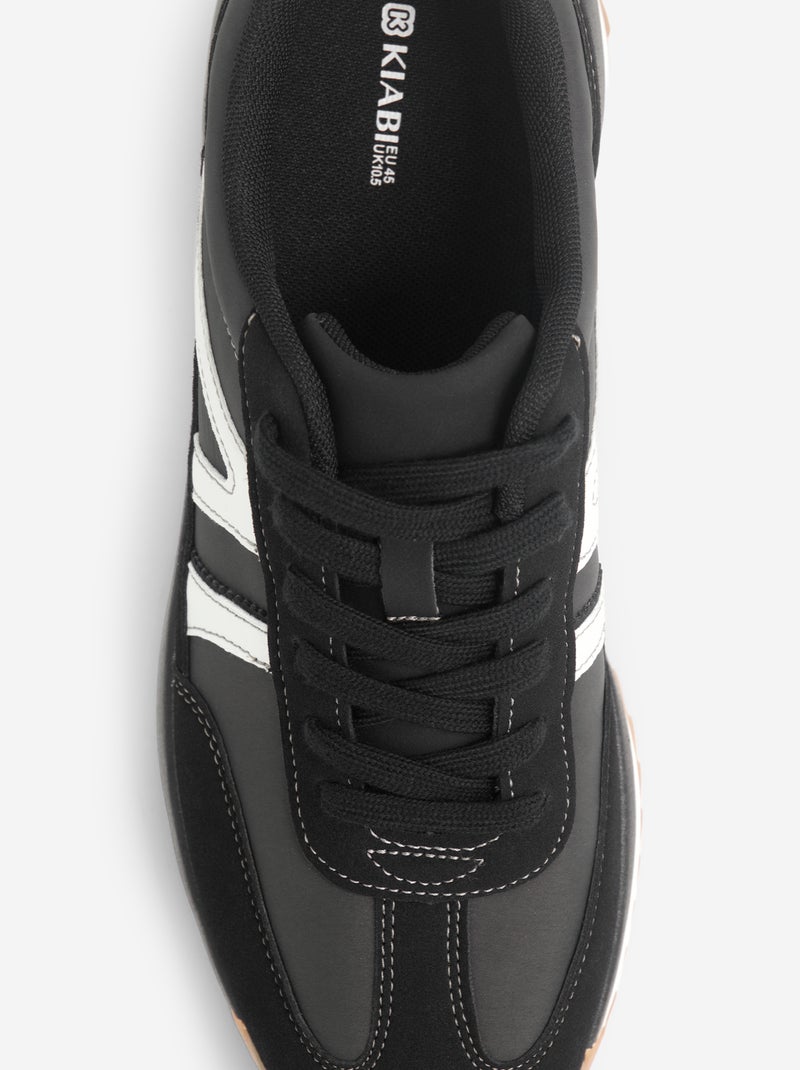 Zapatillas bajas bicolores y de dos materiales Gris - Kiabi
