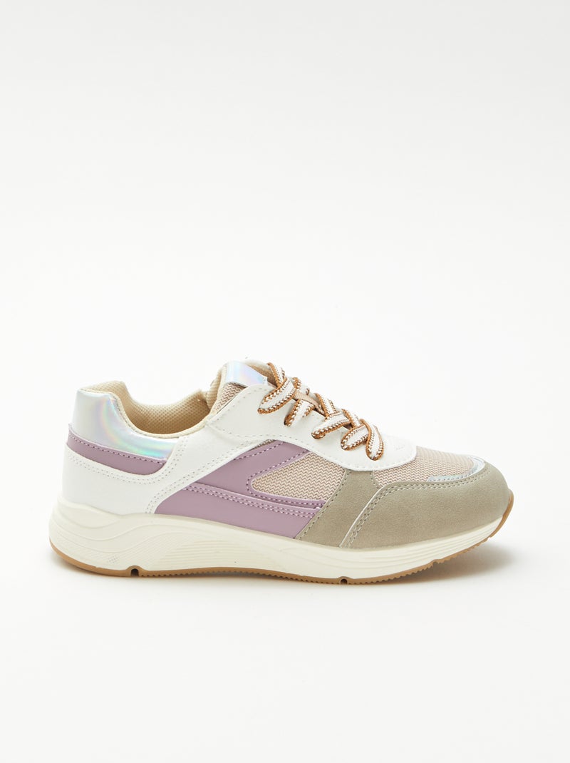 Zapatillas bajas bimateria Rosa - Kiabi