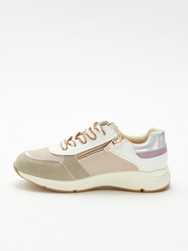 Zapatillas bajas bimateria Rosa - Kiabi