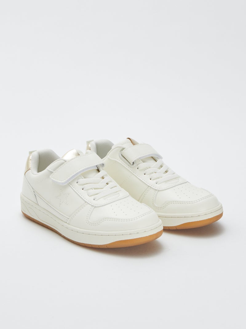 Zapatillas bajas con cierre con velcro y cordones Beige - Kiabi