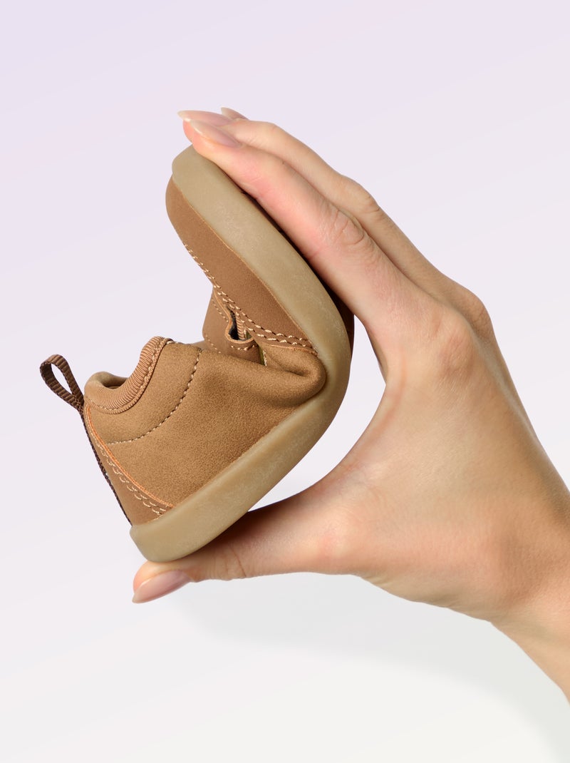 Zapatillas bajas con cierre de velcro - Barefoot Amarillo - Kiabi