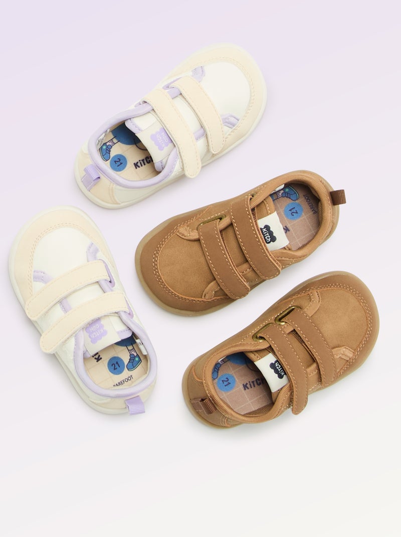 Zapatillas bajas con cierre de velcro - Barefoot Amarillo - Kiabi