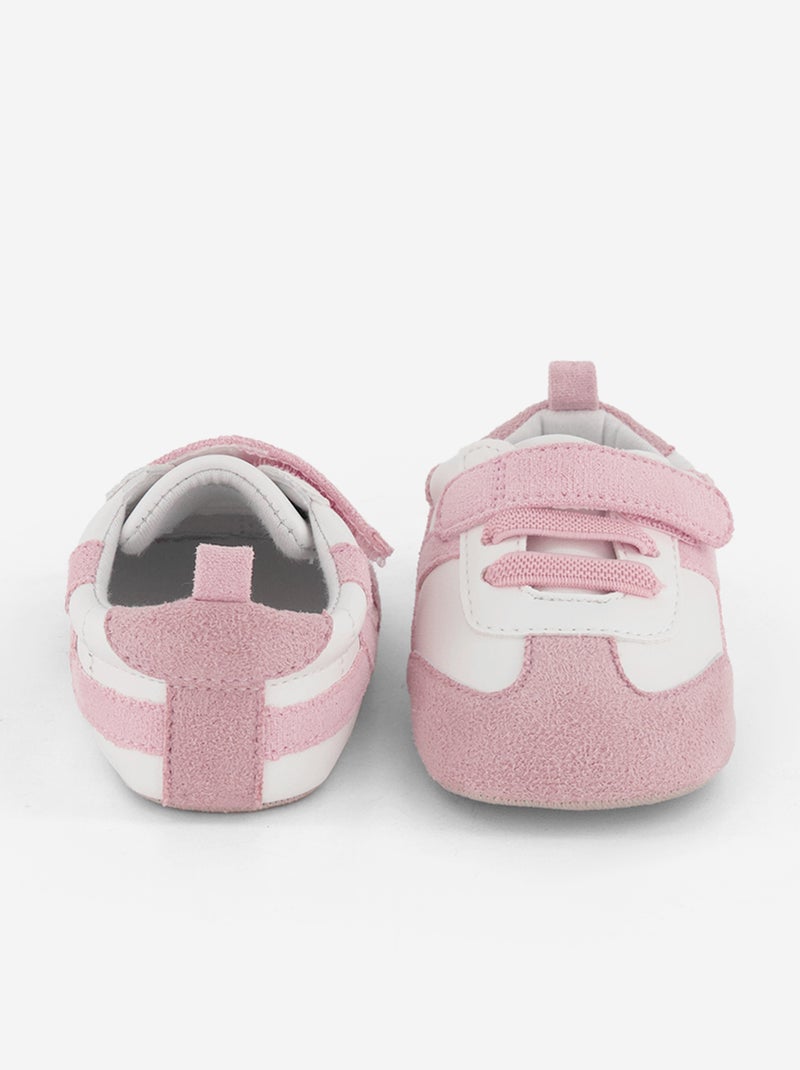 Zapatillas bajas con cierre de velcro y cordones Rosa - Kiabi