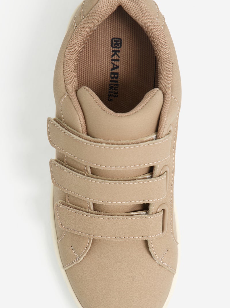 Zapatillas bajas con cierres de velcro Beige - Kiabi