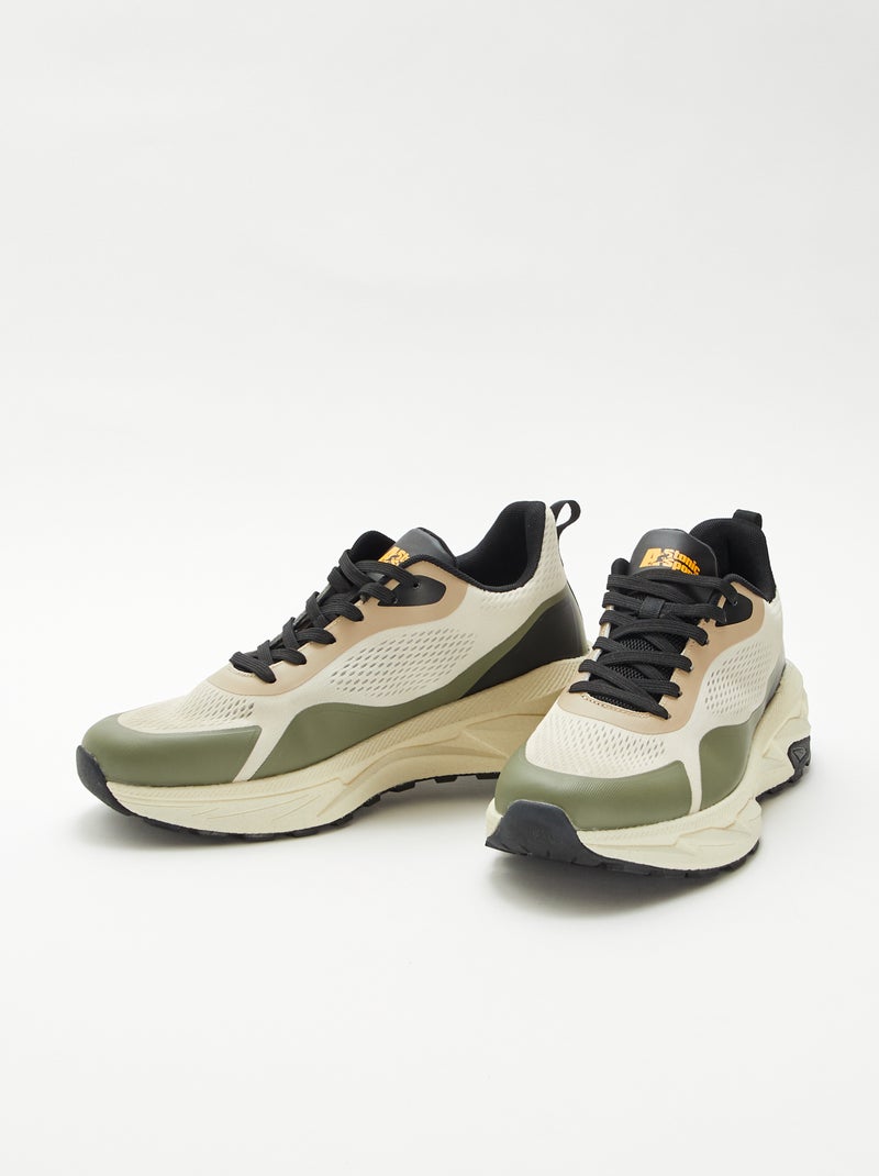 Zapatillas bajas con cordones Beige - Kiabi