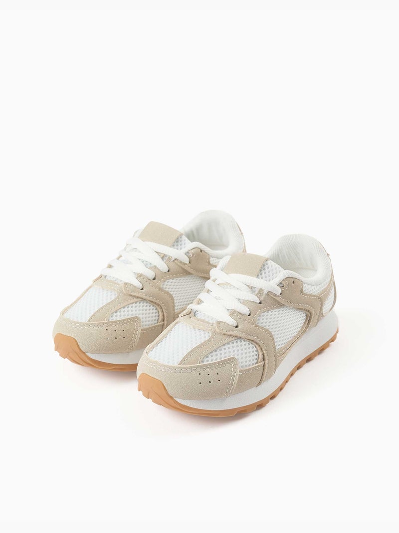 Zapatillas bajas con cordones y suela de caucho antideslizante Beige - Kiabi