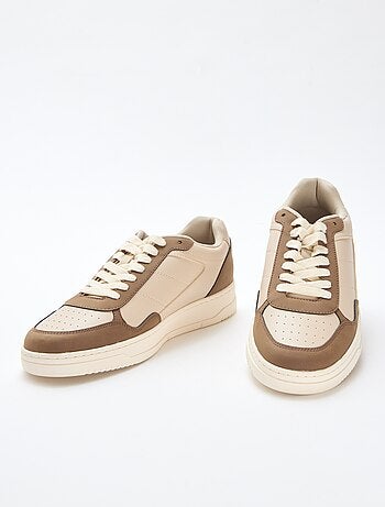 Zapatillas bajas con corte bicolor