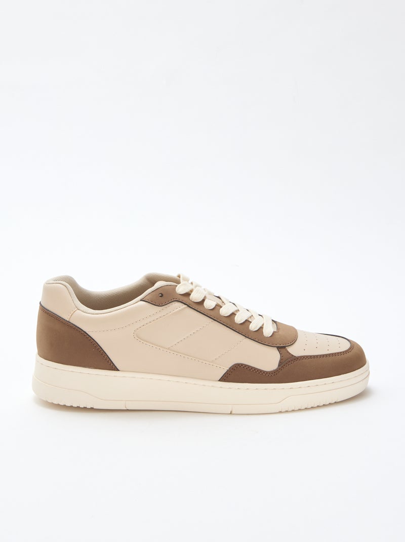 Zapatillas bajas con corte bicolor Beige - Kiabi