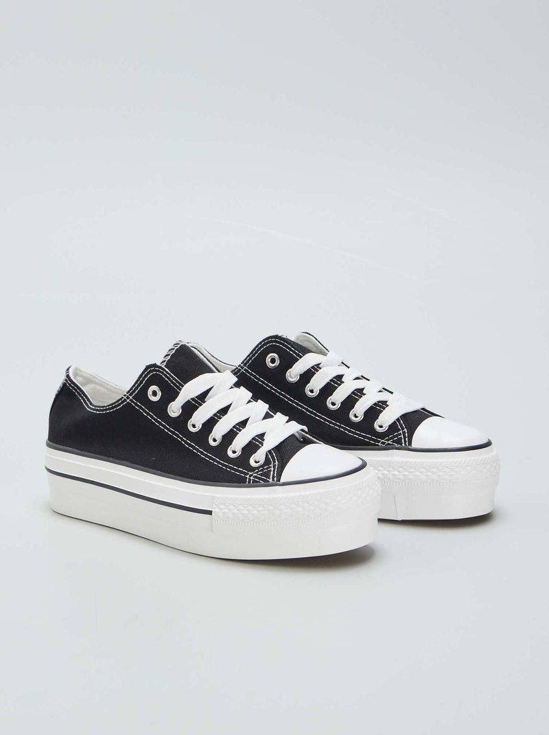 Zapatillas bajas con cuña NEGRO - Kiabi