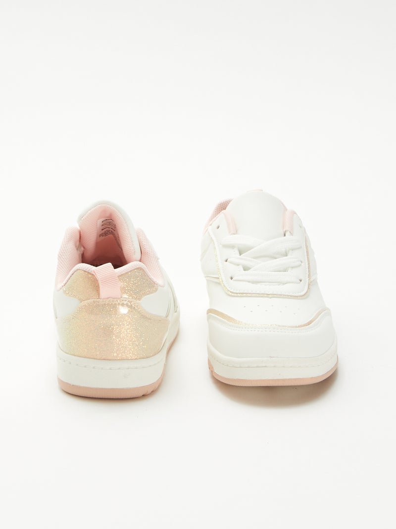 Zapatillas bajas con detalles de purpurina Rosa - Kiabi