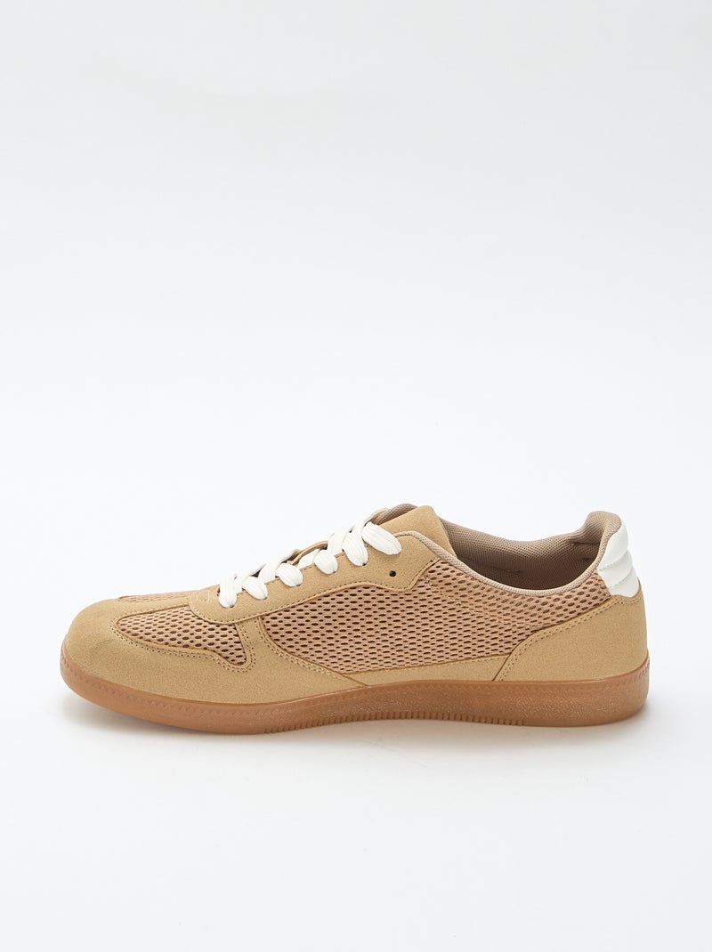 Zapatillas bajas con detalles textiles Marron - Kiabi