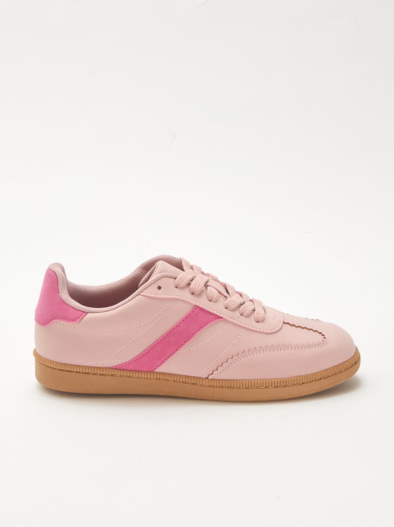Zapatillas bajas con inserciones contrastantes Rosa - Kiabi