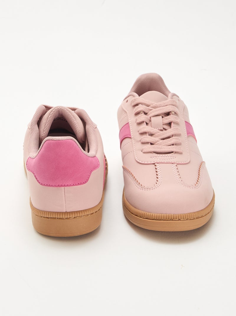 Zapatillas bajas con inserciones contrastantes Rosa - Kiabi
