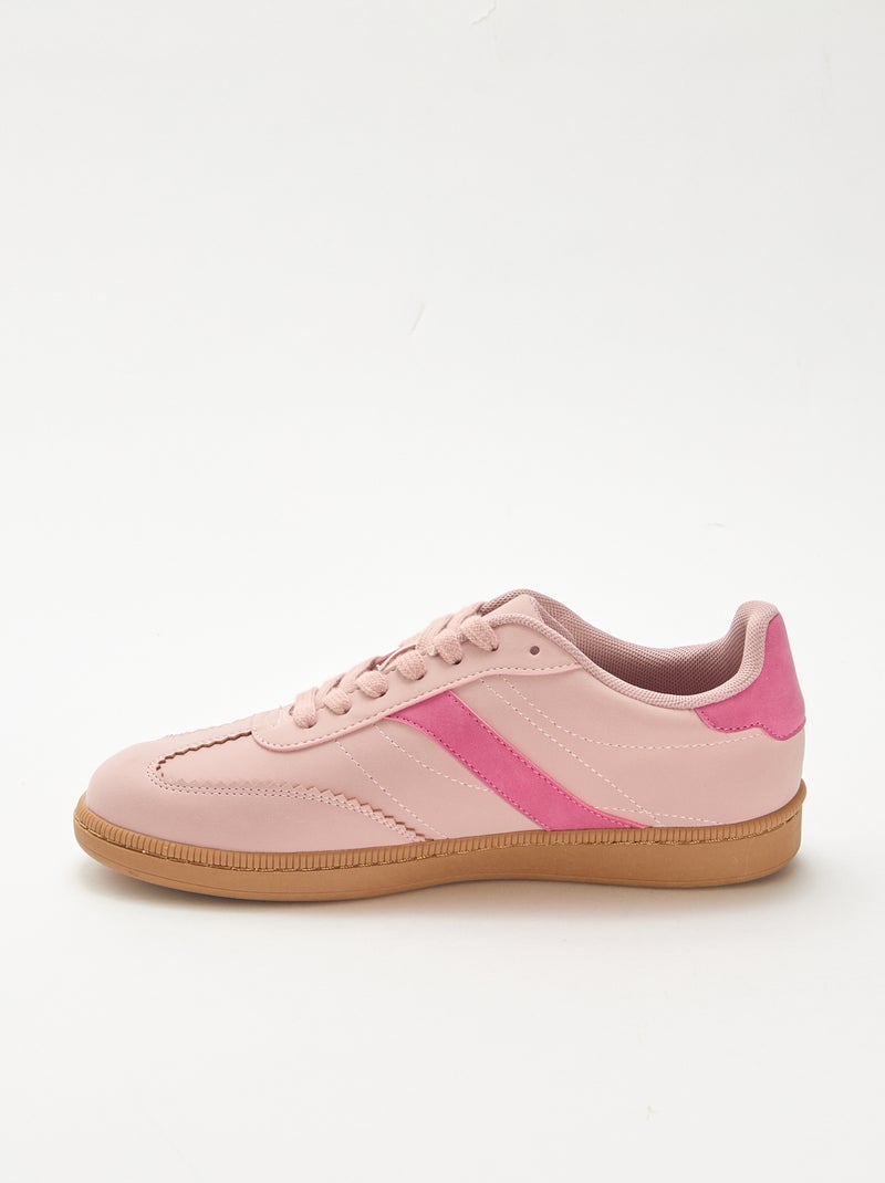 Zapatillas bajas con inserciones contrastantes Rosa - Kiabi