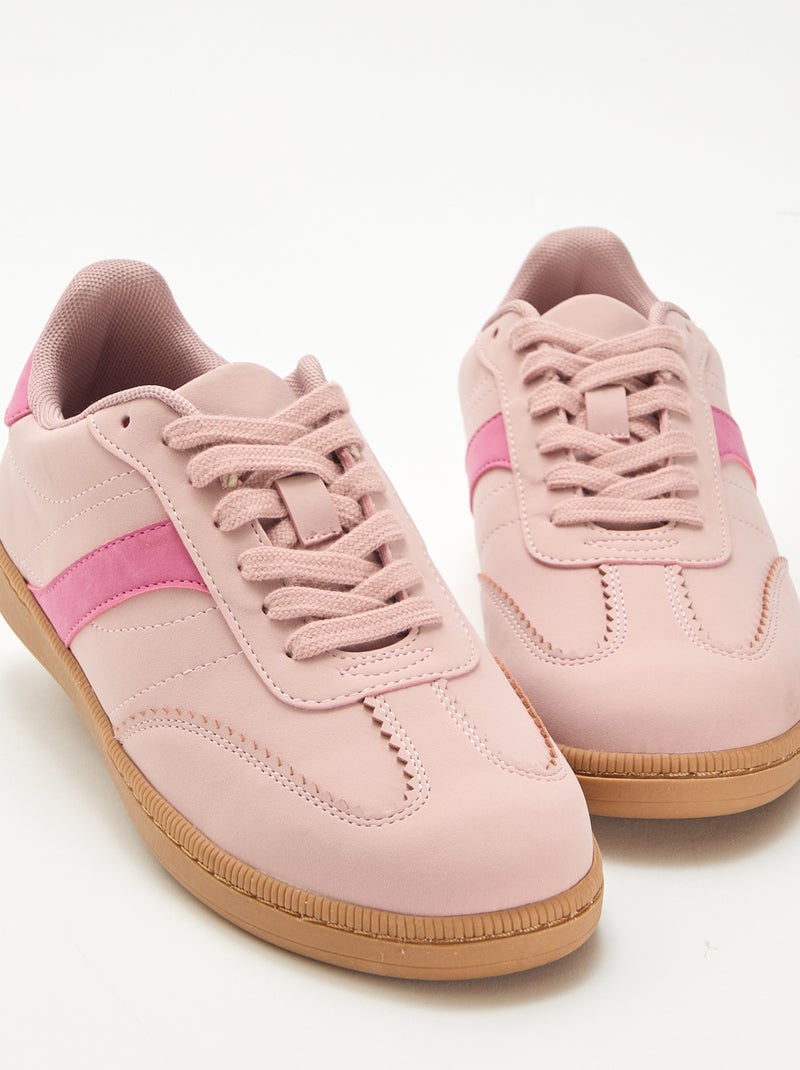 Zapatillas bajas con inserciones contrastantes Rosa - Kiabi
