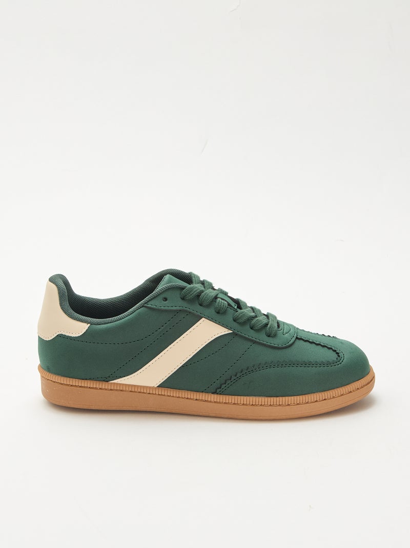 Zapatillas bajas con inserciones contrastantes Verde - Kiabi