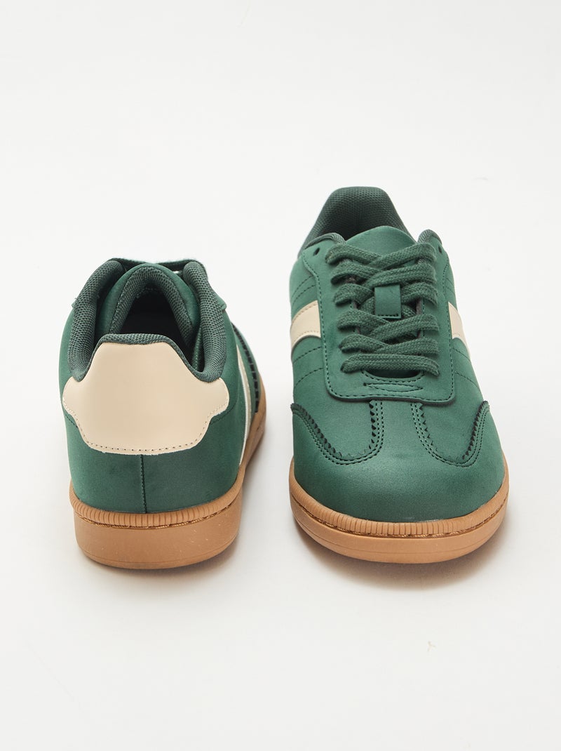 Zapatillas bajas con inserciones contrastantes Verde - Kiabi