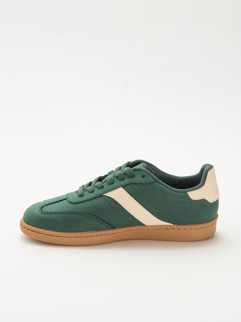 Zapatillas bajas con inserciones contrastantes Verde - Kiabi