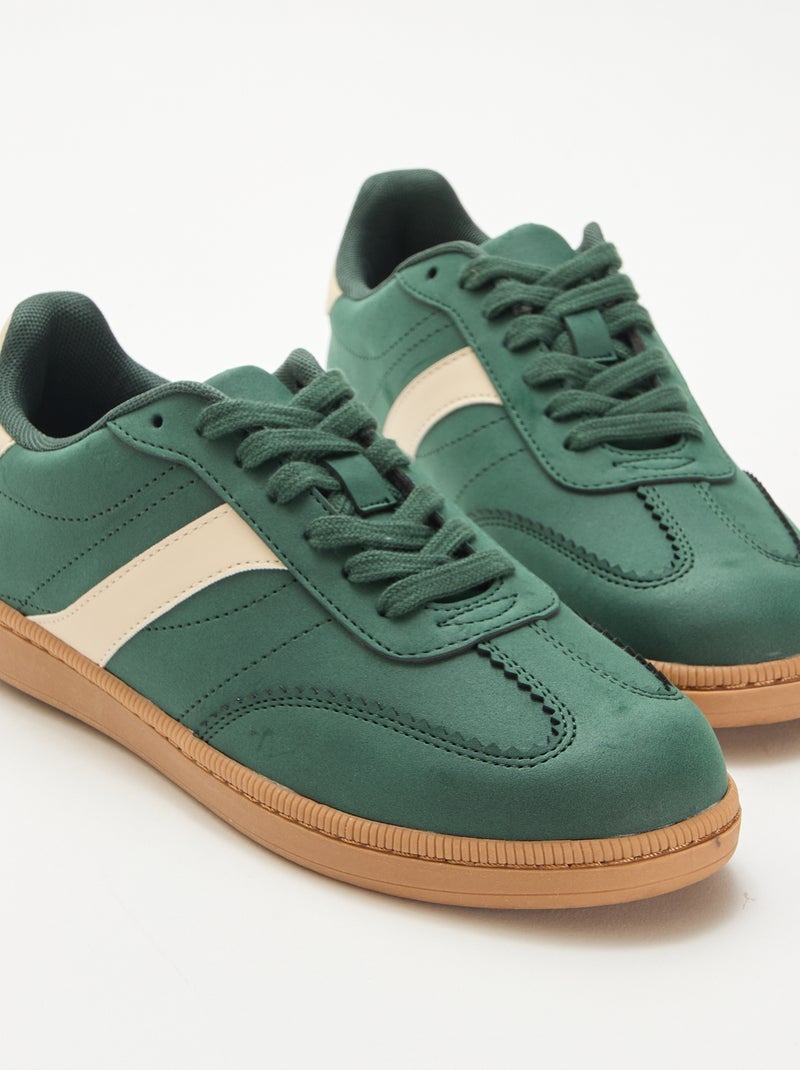 Zapatillas bajas con inserciones contrastantes Verde - Kiabi