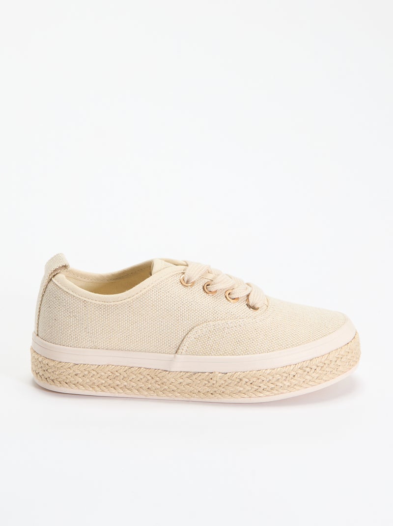 Zapatillas bajas con suela de cuerda Amarillo - Kiabi