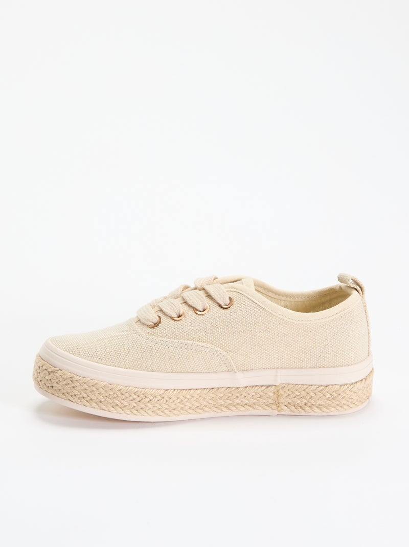 Zapatillas bajas con suela de cuerda Amarillo - Kiabi