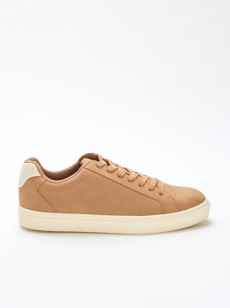 Zapatillas bajas con textura Beige - Kiabi