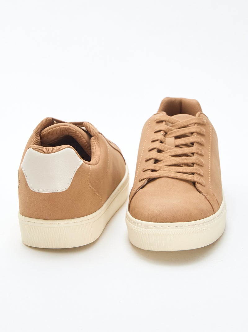 Zapatillas bajas con textura Beige - Kiabi