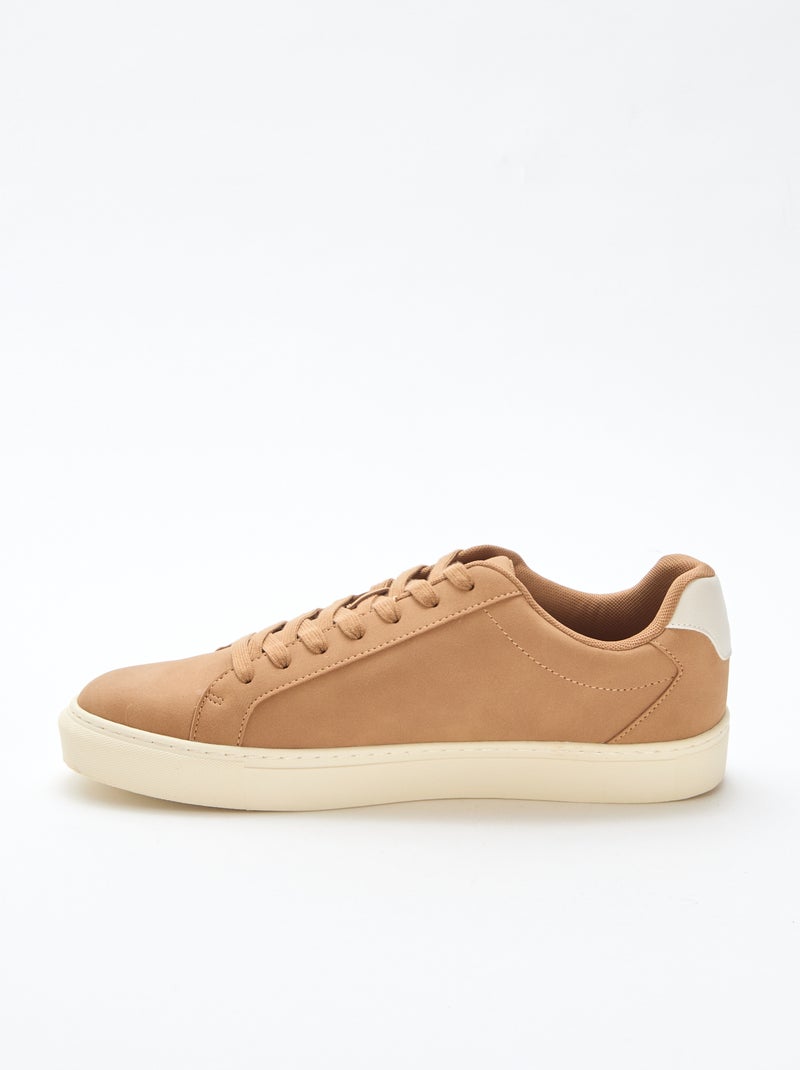 Zapatillas bajas con textura Beige - Kiabi