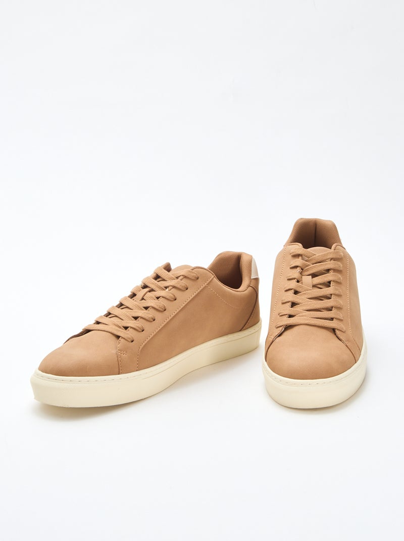 Zapatillas bajas con textura Beige - Kiabi