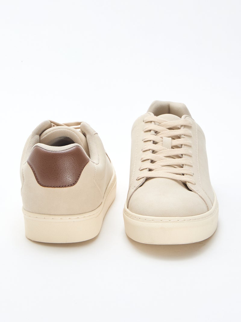Zapatillas bajas con textura Beige - Kiabi