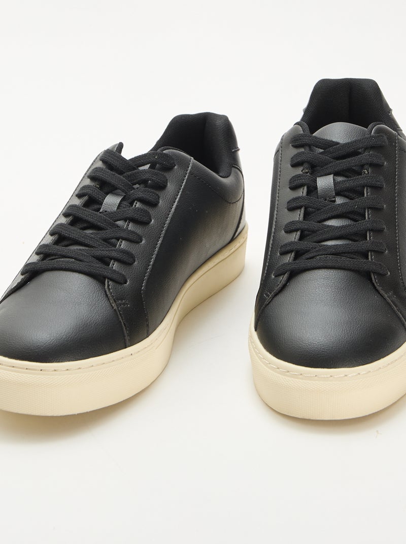 Zapatillas bajas con textura Negro - Kiabi