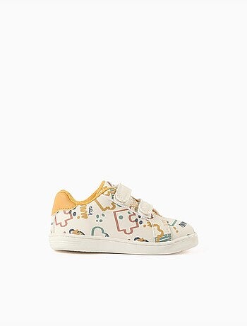 Zapatillas bajas con tira autoadherente y estampado colorido