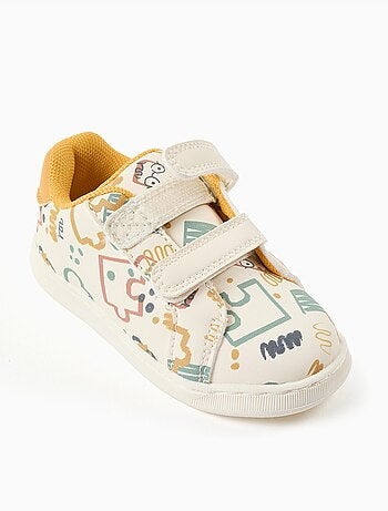 Zapatillas bajas con tira autoadherente y estampado colorido