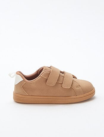 Zapatillas bajas con velcro de serraje bicolor