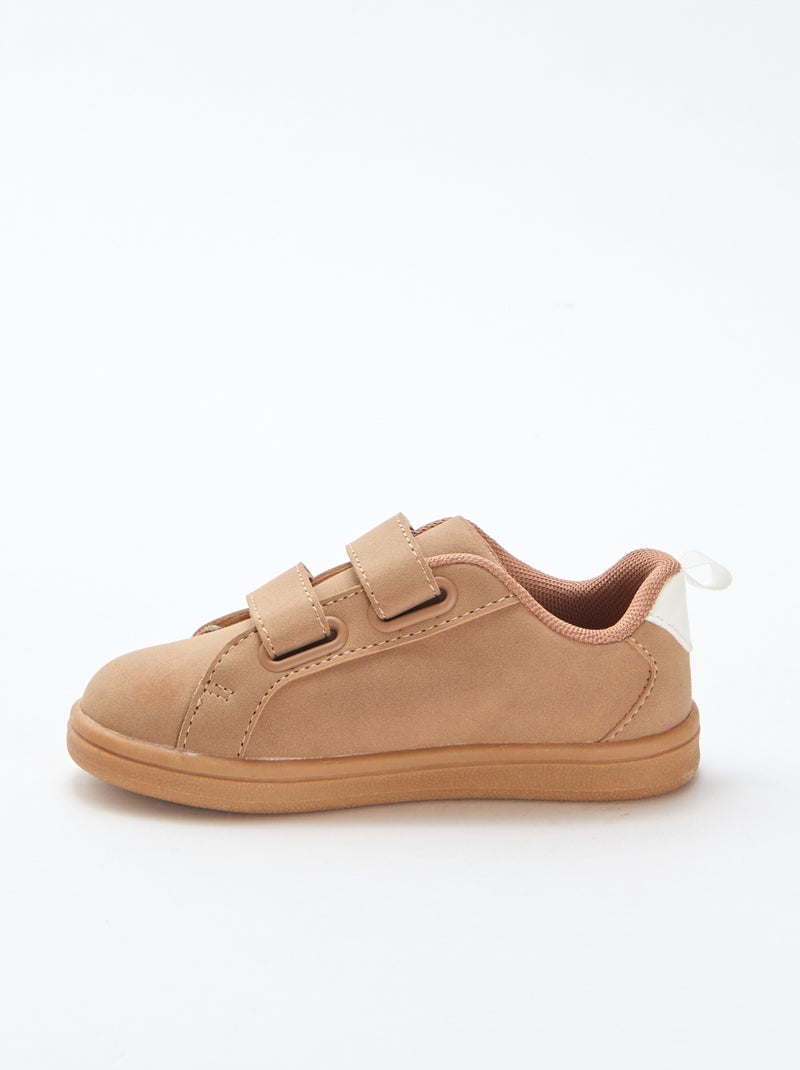 Zapatillas bajas con velcro de ante bicolor Marron - Kiabi