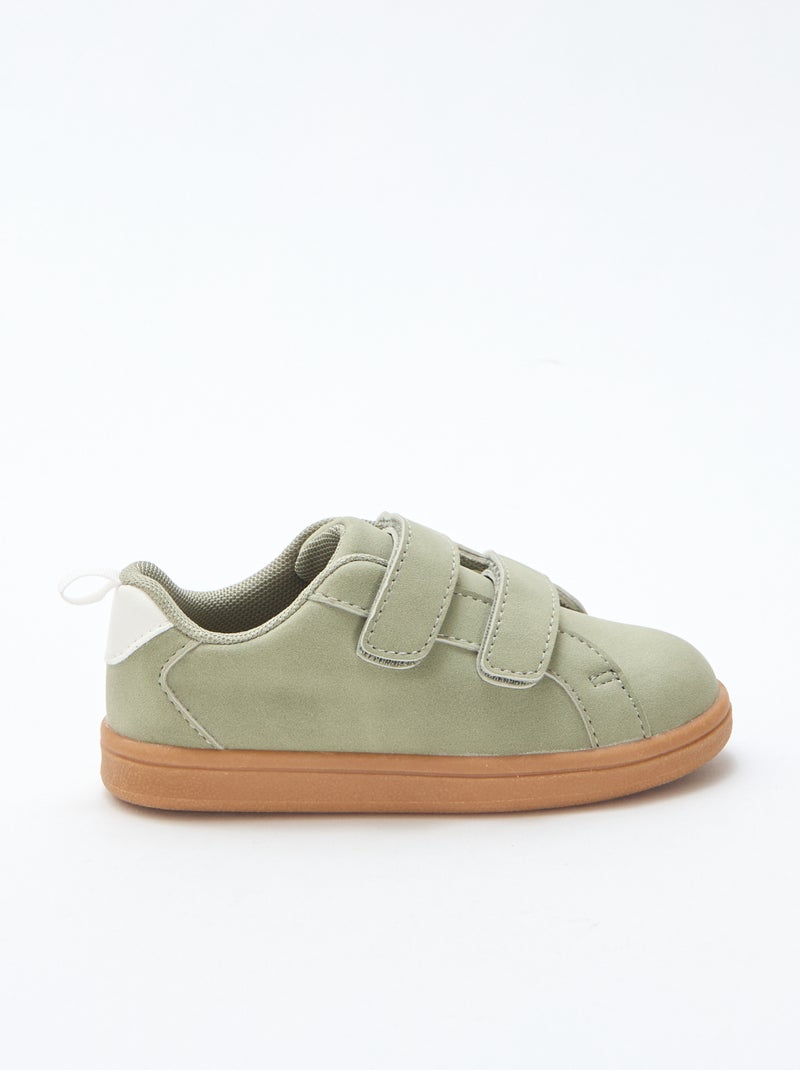 Zapatillas bajas con velcro de ante bicolor Verde - Kiabi