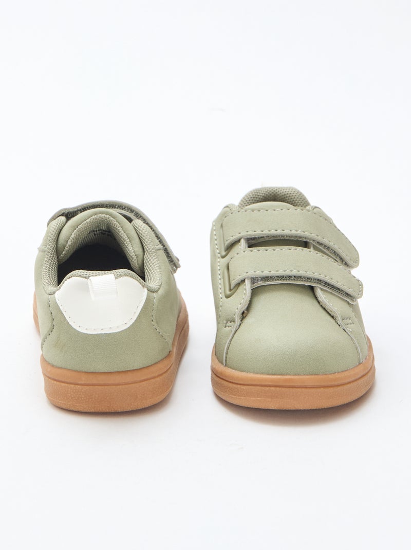 Zapatillas bajas con velcro de ante bicolor Verde - Kiabi