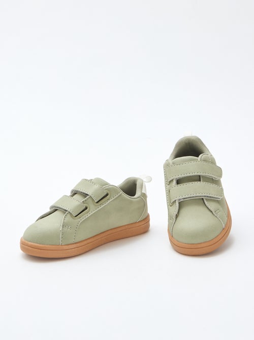 Zapatillas bajas con velcro de ante bicolor - Kiabi