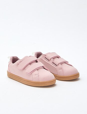 Zapatillas bajas con velcro de serraje bicolor