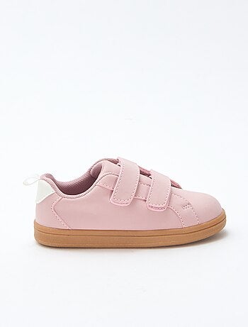 Zapatillas bajas con velcro de serraje bicolor
