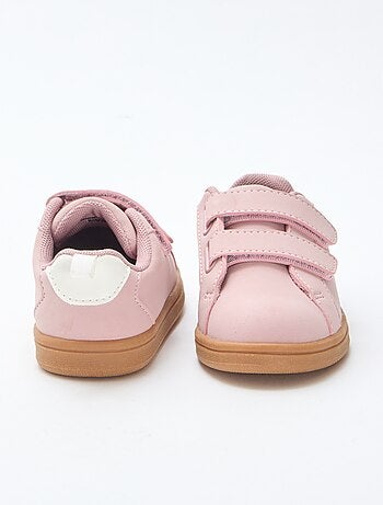 Zapatillas bajas con velcro de serraje bicolor