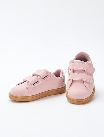 Zapatillas bajas con velcro de serraje bicolor