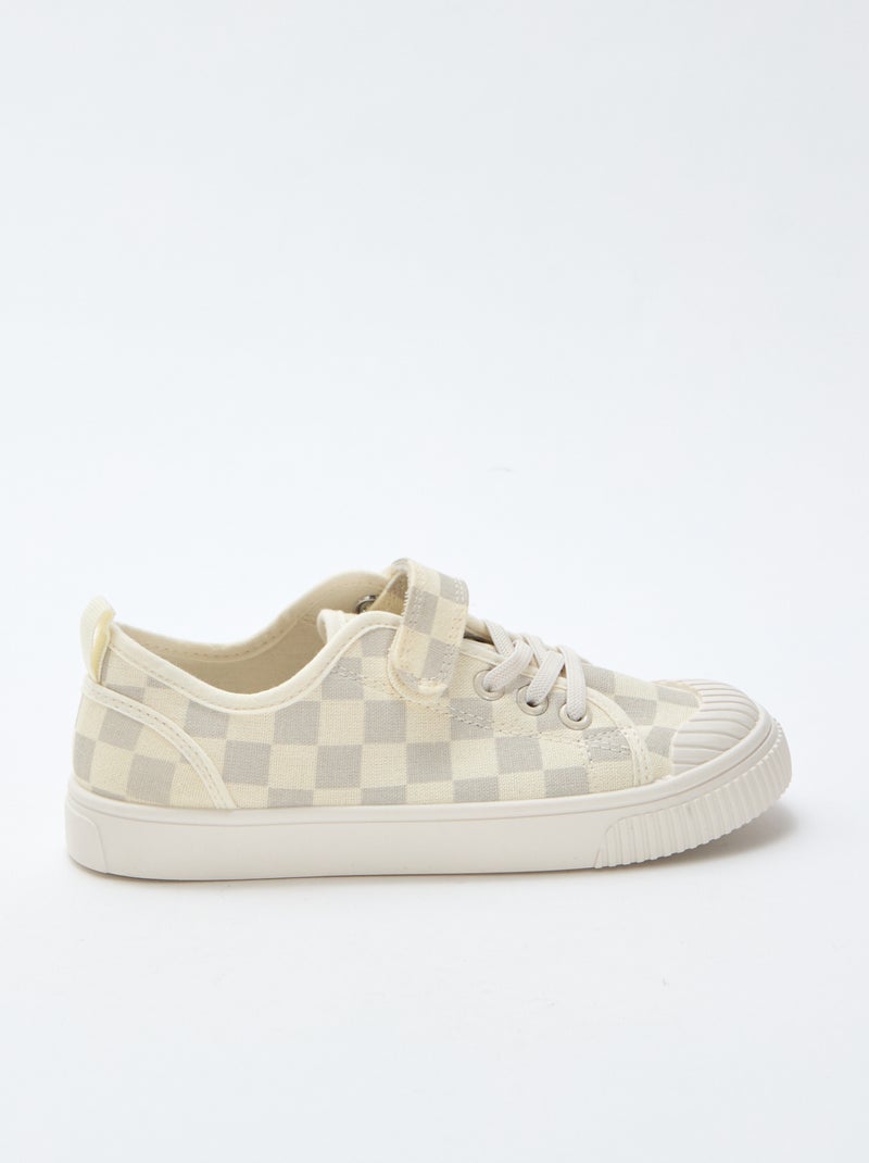 Zapatillas bajas con velcro en lona Gris - Kiabi