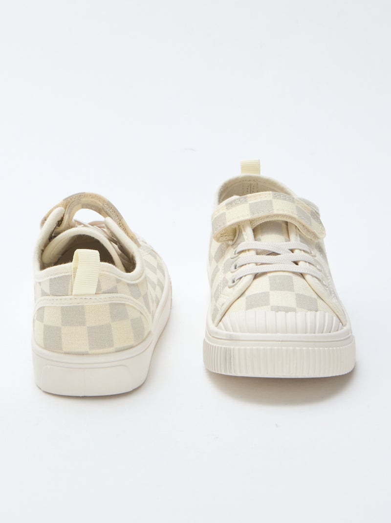 Zapatillas bajas con velcro en lona Gris - Kiabi